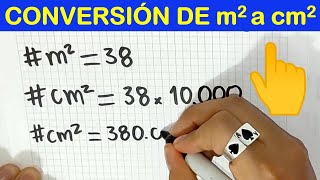 CONVERTIR m2 a cm2 metros cuadrados a centímetros cuadrados [upl. by Ayo]