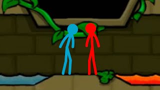 Watergirl and Fireboy Stickman Animation  Forest Ice Light Temple 5 [upl. by Laura]