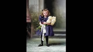 Colorization and Animation Little Girl Holding Flowers in Marquette Michigan Early 1900s [upl. by Auroora]