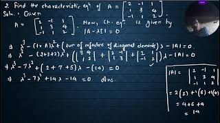 MATRICES 14 CAYLEY HAMILTON THEOREM [upl. by Alhahs861]