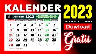 Kalender 2023 lengkap dengan tanggal merah masehi Hijriyah jawa  Download kalender Gratis [upl. by Yvi643]