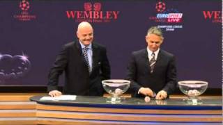 Champions League draw 201011 Wembley final [upl. by Maxia]