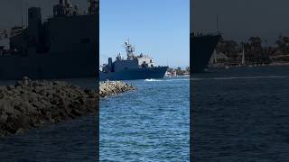 Navy Vessel Arrives in San Diego Port on a Sunny Day shortsvideo [upl. by Ecirtac171]