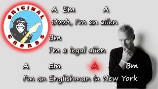 Sting  Englishman in New York  Chords amp Lyrics [upl. by Lenhart]