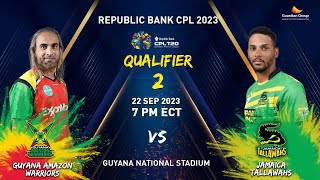 LIVE  Qualifier 2  Guyana Amazon Warriors vs Jamaica Warriors  CPL 2023 [upl. by Eldwen]