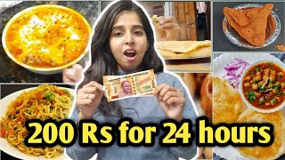 Living On 200 Rs For 24 Hours Challenge Street FoodTalkative Miss [upl. by Hagep]