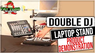 Fat Toad Double Laptop DJ Mixer Stand Product Review and Demonstration Model LS21D [upl. by Buseck28]