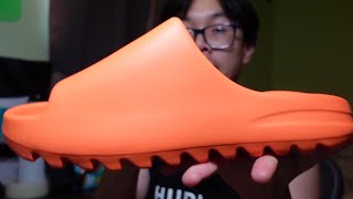 Yeezy Slide Enflame Orange from DHGate  Review  On Foot [upl. by Ninahs]