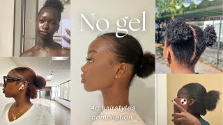 🔥Trendy 4C Hairstyles Without Gel  Easy amp Stylish Looks for Natural Hair 🔥 [upl. by Analim]