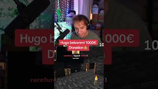 Hugo bekommt 1000€ Donationletshugo twitchde zarbex [upl. by Mossolb]