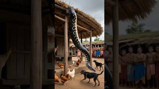 Python vs dog in village 😱  python attack  python snake dog shorts [upl. by Marven]