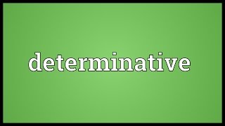 Determinative Meaning [upl. by Yecnahc240]