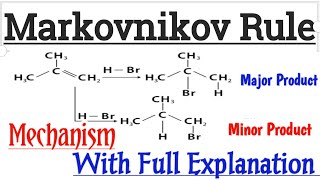 Markovnikov Rule  Class 11 Chemistry  Example  MechanismAddition of Unsymmetrical Alkenes [upl. by Autrey]