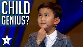 Worlds Smartest 8 Year Old Child GENIUS Wins the Golden Buzzer  Got Talent Global [upl. by Nanreh]