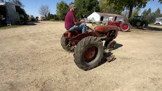 1945 Allis Chalmers C 2WD NF gas Woods L59 mower 540 PTO 124x24 tires SN 35375 [upl. by Ulland]