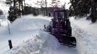 Valmet 455 snöröjning med Ilsbo snöslunga [upl. by Nerret]