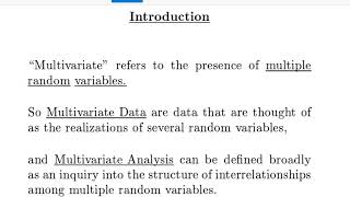 BASICS OF MULTIVARIATE ANALYSIS WITH EXAMPLES [upl. by Demahom]