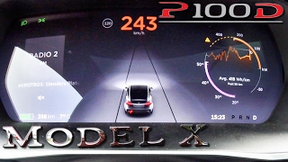 Tesla Model X P100D LUDICROUS Acceleration 0242 kmh by AutoTopNL [upl. by Ahsekar]