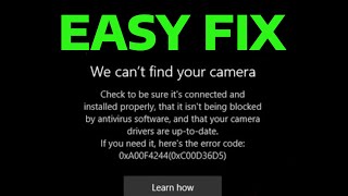 How To Fix 0xa00f4244 No Camera Attached Error No Cameras Are Attached [upl. by Reldnahc]