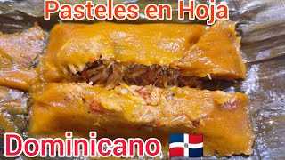 PASTELES EN HOJA DOMINICANOS SENCILLO FACIL Y RAPIDO [upl. by Eustatius133]