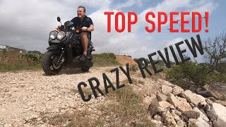 Yamaha Zuma 125  1100 Top Speed Test and Review [upl. by Odnumde]