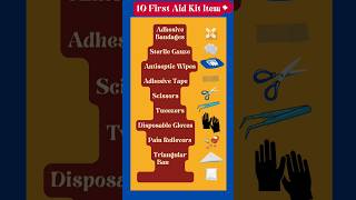 10 First Aid Box Items Name  First aid box things ytshorts [upl. by Neyud910]