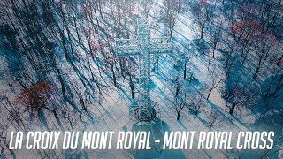 La Croix du Mont Royal  Mont Royal Cross Montreal  Quebec Canada by drone [upl. by Oigile]