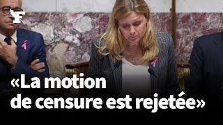 La motion de censure est rejetée par lAssemblée nationale [upl. by Yatnuhs]