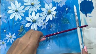 Pintando Flores Fáciles con Acrílico  te explico paso a paso como hacerlo [upl. by Ennayram]