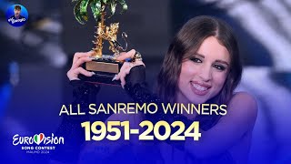 🇮🇹 Sanremo All Winners  Tutti i Vincitori 19512024 [upl. by Gusty]