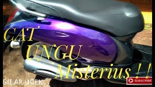 pengecatan warna ungu misterius honda scoopy ungu metalik babylook style [upl. by Namolos]