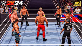 WWE 2K24  8 Men Roman Rock Braun Brock Micheal John Logan amp McMahon Elimination Match4K60 [upl. by Neltiac]