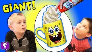 GIANT SpongeBob Surprise TOY Egg with HobbyKidsTV [upl. by Spragens]