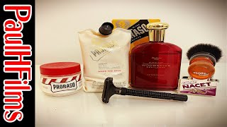 GSC Swiss Shave quotExcalibur” Adjustable DE Razor  Proraso Wood amp Spice Shaving Cream [upl. by Kowatch187]