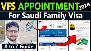 Vfs Appointment For Saudi Family Visa 2024  Family Visa Stamping Process In India [upl. by Htebaras]