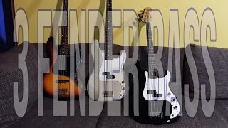 FENDER Jazz Bass vs Precision vs PJ [upl. by Arbua]