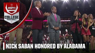 Alabama honors Nick Saban by naming field at BryantDenny Stadium after him  ESPN College Football [upl. by Eelano606]