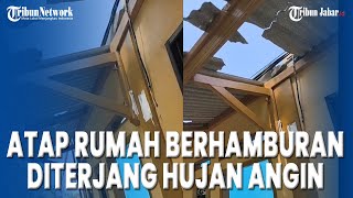 Atap Rumah berhamburan Diterjang Hujan Disertai Angin Kecang Di Purwakarta [upl. by Nanam987]