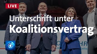 SPD FDP und Grüne unterschreiben Koalitionsvertrag [upl. by Dixon993]