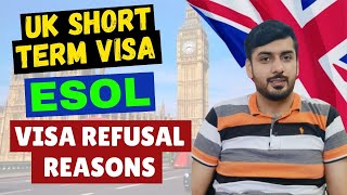 UK Short Term Study Visa Refusal Reasons  ESOL Visa [upl. by Asiluj]