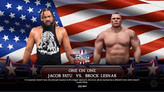 the great american bash spring   jacob fatu vs brock lesnar [upl. by Idnac]