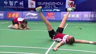 QF  WD Highlight  CPedersenKRytter Juhl vs Bao YXZhong QX  2013 BWF World Championships [upl. by Viki126]