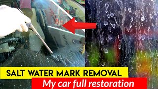 Car Windshield Water spot removal  Windshield glare removal  My car full restoration [upl. by Eelyak]