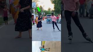 Crazy reaction publicreactionskating skating skatergirlreaction girlsreactionskating viralvideo [upl. by Lux701]