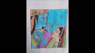 Radha Krishna Drawing shorts art radhakrishna pencilcolour drawing youtubeshorts [upl. by Eaneg]