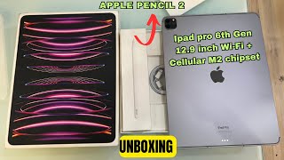 iPad Pro 6th Generation WiFi  Cellular Unboxing  Apple pencil 2 unboxing ipadpro ipad ipadmini [upl. by Naihs]