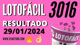 🍀 Resultado Lotofácil 3016 [upl. by Gilbertine]