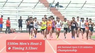 1500m Mens Heat2 ll 4th National Open U23 Athletics Championship 2024 ll ⏰ Timing 353sec [upl. by Philipps]