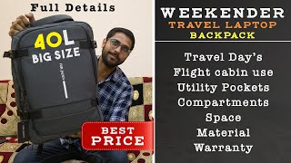 Best Budget Travel Laptop Backpack  FUR JADEN 40L  Full Detail Review [upl. by Pinkerton933]