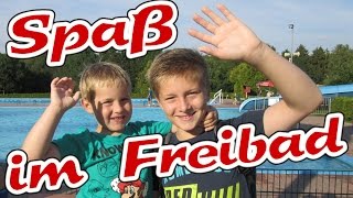 SommerFerien 2015 Vlog  Spaß im Freibad  Fun in the lido pool  Kanal für Kinder Kinderkanal [upl. by Allerie]